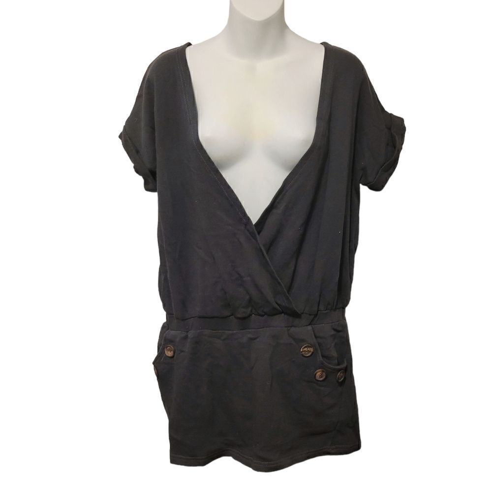 2/$20 Vintage Grey Blouse Top Size: Large
